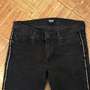 Hudson Black Lightweight Denim with Metal Detailing